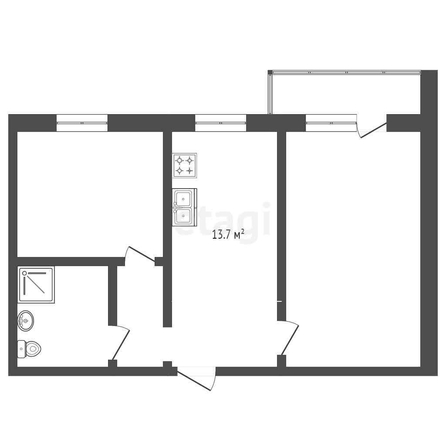 
   Продам 2-комнатную, 52.5 м², Рождественская Набережная ул, 21

. Фото 30.