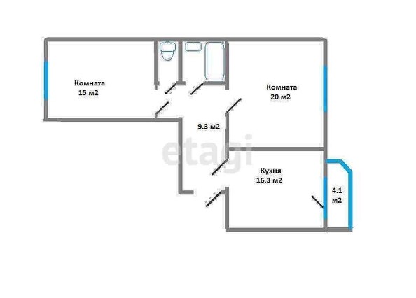 
   Продам 2-комнатную, 64.8 м², Восточно-Кругликовская ул, 34

. Фото 19.