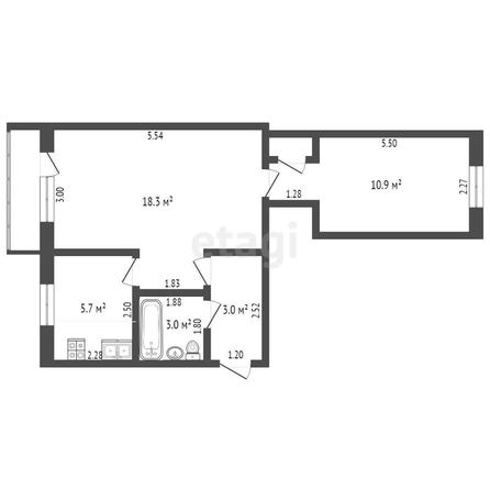 
   Продам 2-комнатную, 41.5 м², 1-й Заречный пр-д, 10

. Фото 11.