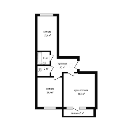 
   Продам 2-комнатную, 63.4 м², Домбайская ул, 55/4

. Фото 1.