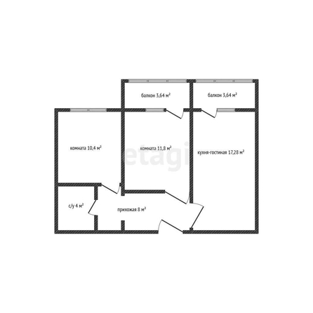 
   Продам 2-комнатную, 51.5 м², Зеленоградская ул, 34

. Фото 10.