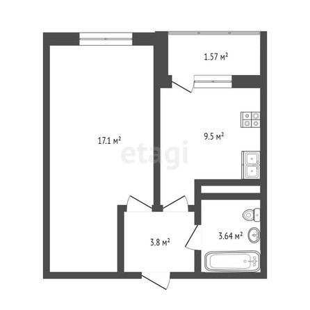 
   Продам 1-комнатную, 33.3 м², Заполярная ул, 39/4

. Фото 13.