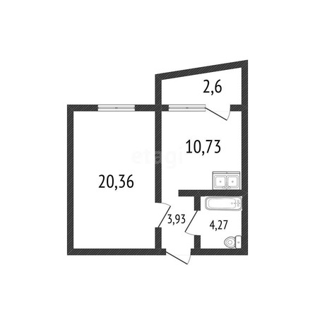 
   Продам 1-комнатную, 39 м², Западный Обход ул, 39/1/3

. Фото 1.