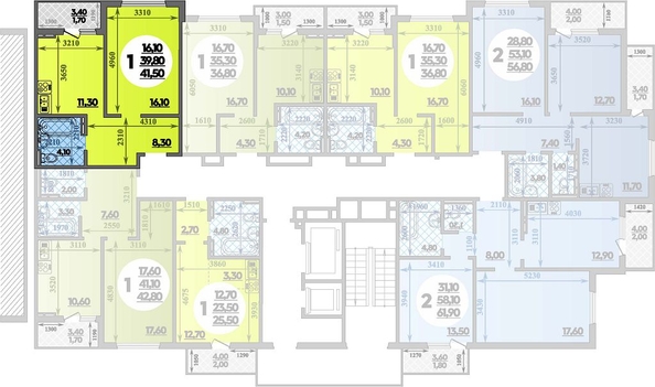 
   Продам 1-комнатную, 41.5 м², Героя Владислава Посадского ул, 17

. Фото 1.