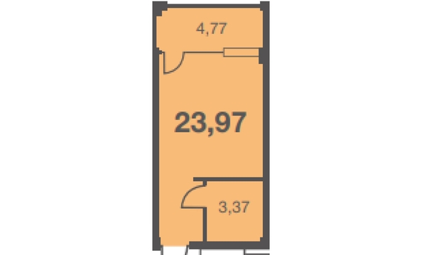 
   Продам 1-комнатную, 23.97 м², Летняя ул, 15/3

. Фото 2.