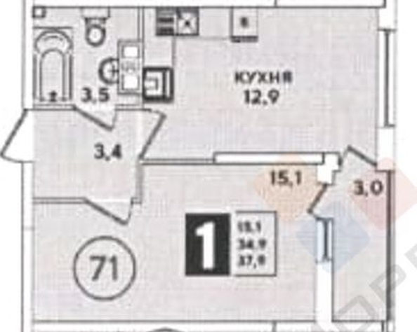 
   Продам 1-комнатную, 37.9 м², Ивана Беличенко ул, 103

. Фото 16.