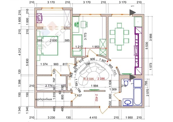 
   Продам 2-комнатную, 80 м², Минская ул, 59

. Фото 14.