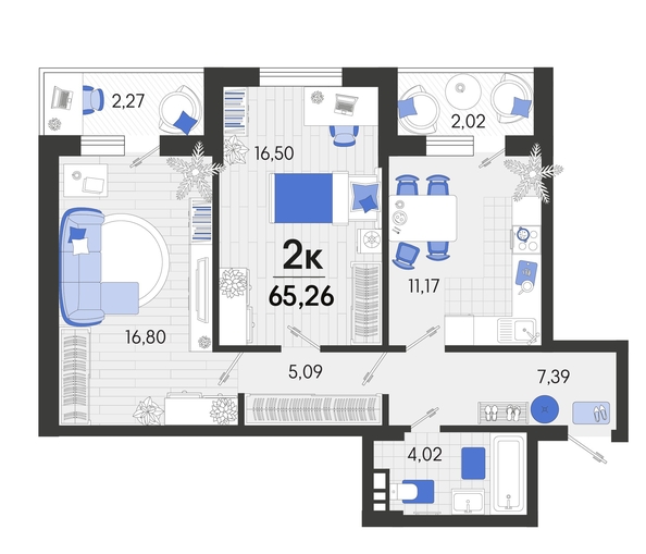 
   Продам 2-комнатную, 65.15 м², Белые росы, литера 8

. Фото 18.