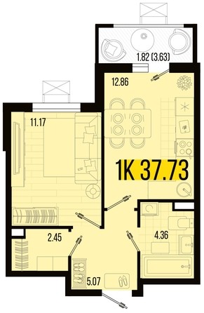 
   Продам 1-комнатную, 37.73 м², Цветной бульвар, литер 2

. Фото 4.