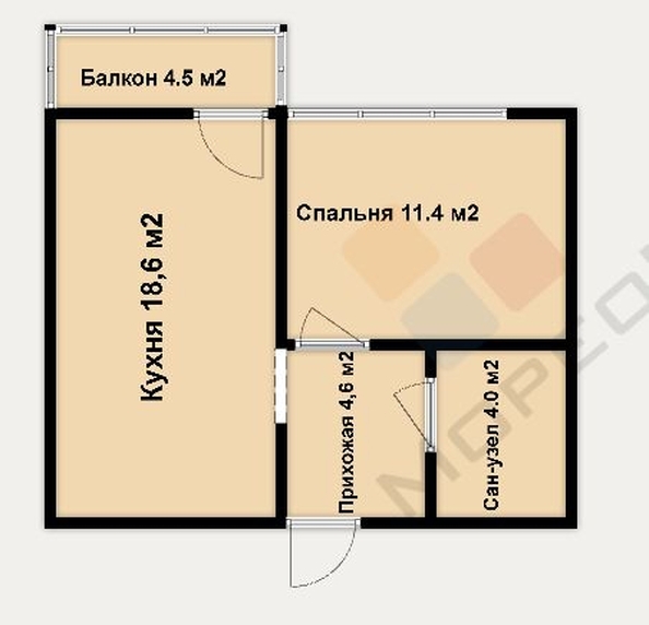 
   Продам 1-комнатную, 43.1 м², Конгрессная ул, 41

. Фото 15.