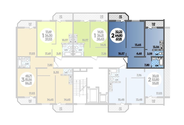 
   Продам 2-комнатную, 67.81 м², ГСС Николая Воробьёва ул, 17

. Фото 1.