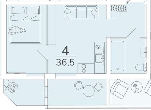 
   Продам 2-комнатную, 36.5 м², Багратиона ул, 2Д

. Фото 16.