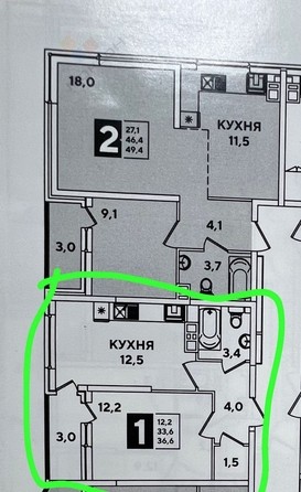 
   Продам 1-комнатную, 29.04 м², Константина Гондаря ул, 93

. Фото 13.