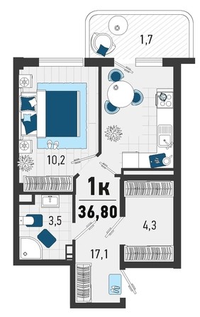 
   Продам 1-комнатную, 37.48 м², Конечная ул, 2

. Фото 1.