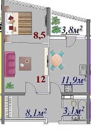 
   Продам 1-комнатную, 48 м², Парковая ул, 60

. Фото 9.