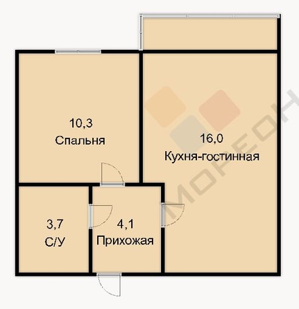 
   Продам 1-комнатную, 35.7 м², Героя Пешкова ул, 14/1

. Фото 17.