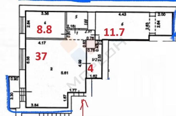 
   Продам 3-комнатную, 70.8 м², 40-летия Победы ул, 33/1

. Фото 10.