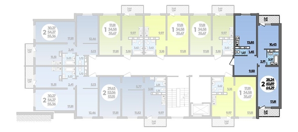 
   Продам 2-комнатную, 64.29 м², Романовский, литера 1

. Фото 1.