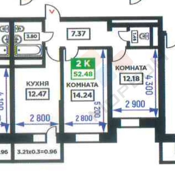 
   Продам 2-комнатную, 54 м², Снесарева ул, 17/1к2

. Фото 26.