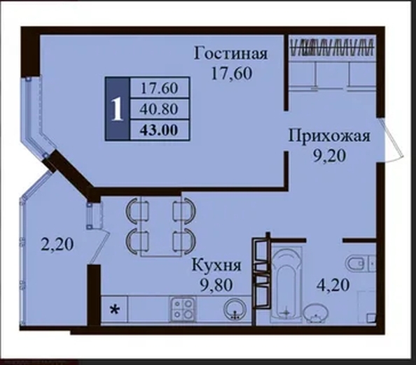 
   Продам 1-комнатную, 41 м², Мачуги В.Н. ул, 166ак2

. Фото 1.