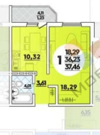 
   Продам 1-комнатную, 36.3 м², Героя Советского Союза Якова Кобзаря ул, 3

. Фото 12.