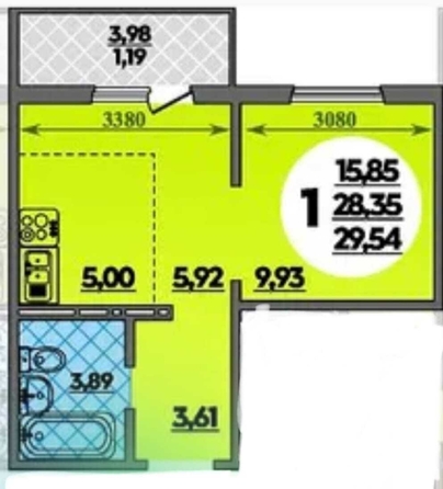 
   Продам 1-комнатную, 30 м², Босфорский б-р, 14

. Фото 5.