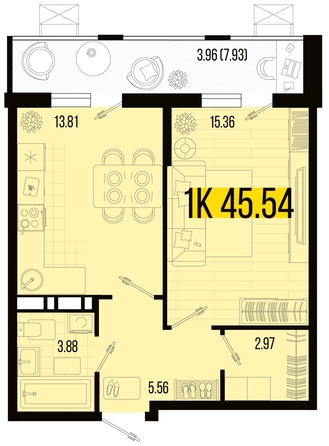 
   Продам 1-комнатную, 45.54 м², Цветной бульвар, литер 2

. Фото 4.