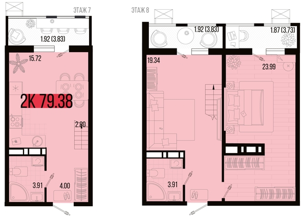 
   Продам 2-комнатную, 79.38 м², Цветной бульвар, литер 1

. Фото 4.