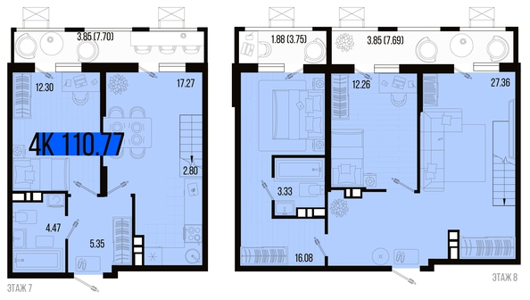 
   Продам 4-комнатную, 110.77 м², Цветной бульвар, литер 1

. Фото 4.