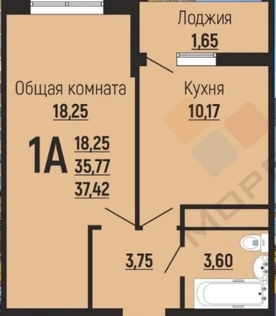 
   Продам 1-комнатную, 34.3 м², Заполярная ул, 39к5

. Фото 9.