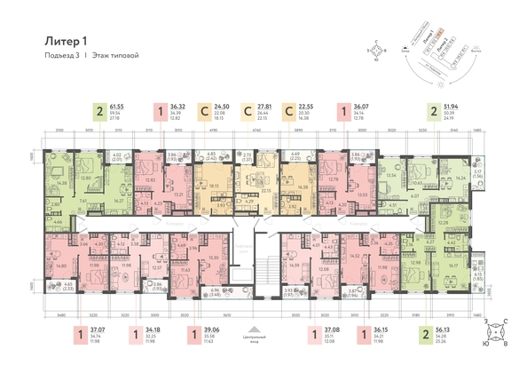 
   Продам 1-комнатную, 37.07 м², Кудухова Б.С. ул, 1

. Фото 12.