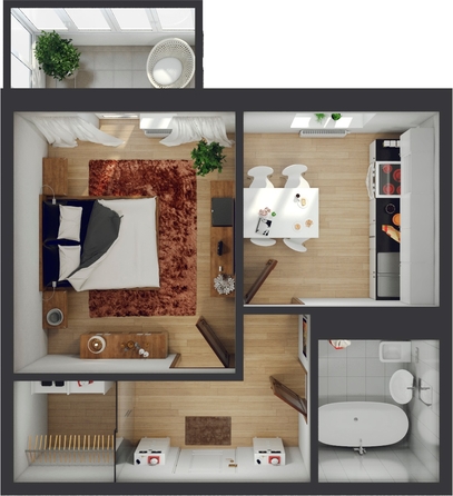 
  Продается 1-комн. квартира 37.44 м², в ЖК Времена года, литера Б. Фото 1.