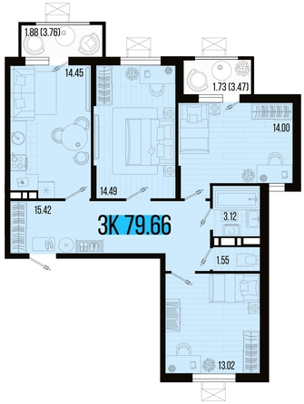 
   Продам 3-комнатную, 79.66 м², Цветной бульвар, литер 4

. Фото 4.