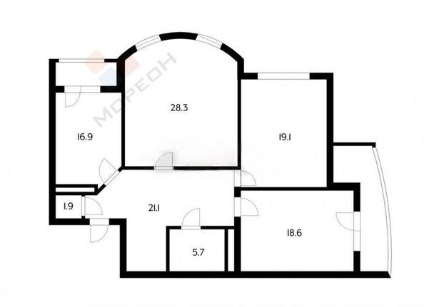 
   Продам 3-комнатную, 111.6 м², Циолковского ул, 5

. Фото 2.