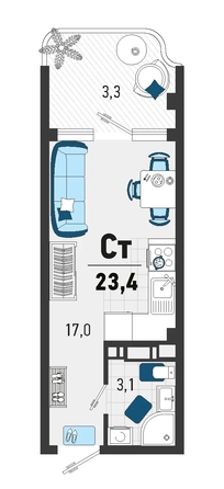 
   Продам 1-комнатную, 20.9 м², Конечная ул, 2

. Фото 11.