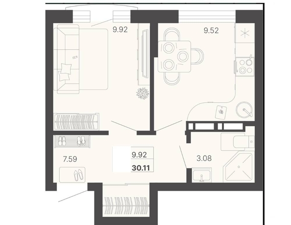 
   Продам 2-комнатную, 30.11 м², Краснодонская ул, 46

. Фото 3.