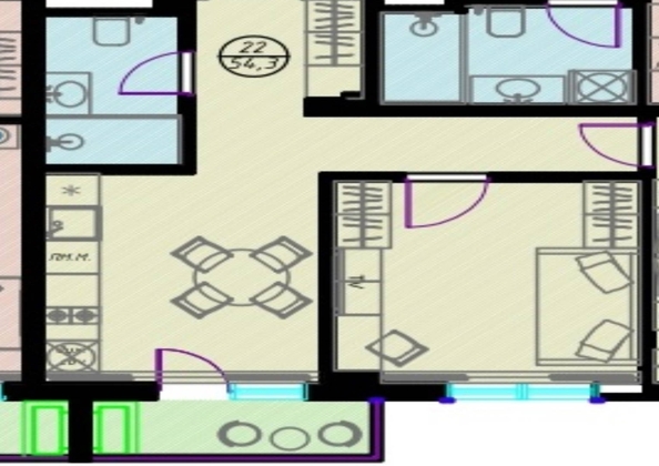 
   Продам 2-комнатную, 54.3 м², Ленина ул, 290/7к10

. Фото 11.