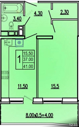 
   Продам 1-комнатную, 38 м², Фабричная ул, 4

. Фото 7.