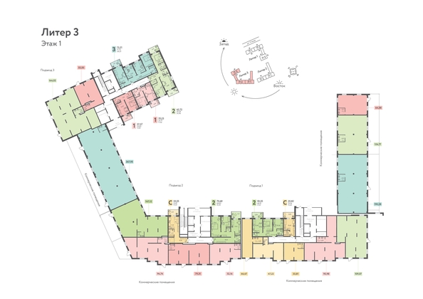 
   Продам студию, 33.55 м², Теплые Края, 1 очередь литера 3

. Фото 1.