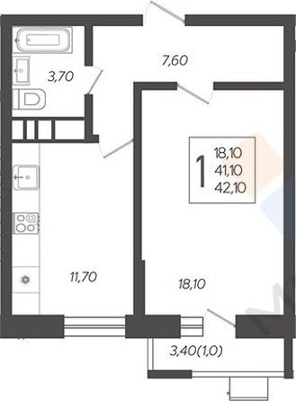 
   Продам 1-комнатную, 42 м², Ярославская ул, 115/к2

. Фото 6.