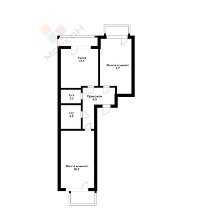 
   Продам 2-комнатную, 55.3 м², Конгрессная ул, 17

. Фото 11.