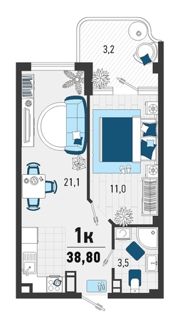 
   Продам 1-комнатную, 36.3 м², Конечная ул, 2

. Фото 6.