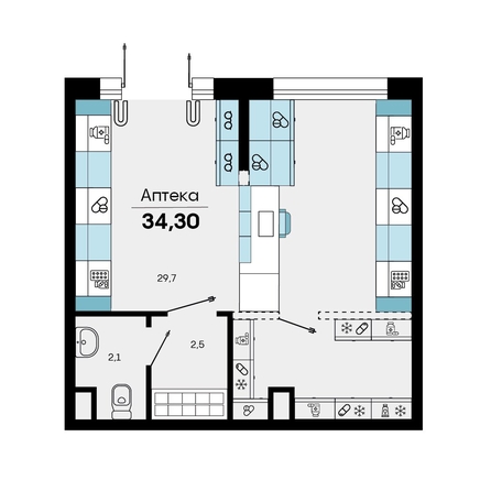 
   Продам офис, 34.7 м², Автолюбителей ул, 1/Г к3

. Фото 1.