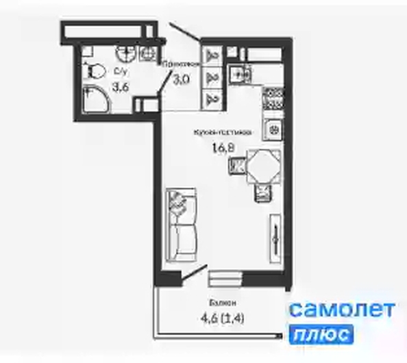 
   Продам студию, 24.4 м², Героя Георгия Бочарникова ул, 2

. Фото 13.