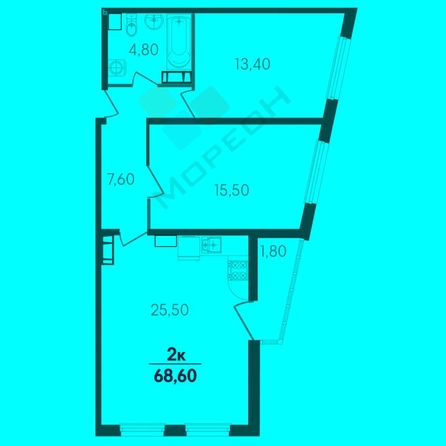 
   Продам 2-комнатную, 67.7 м², Мачуги В.Н. (Пашковский жилой массив ул, 166к2

. Фото 30.