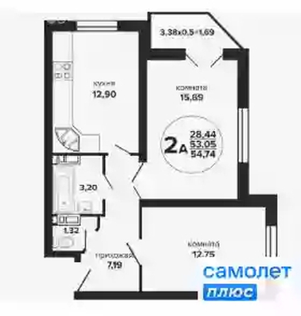 
  Продается 2-комн. квартира 54.7 м², в ЖК Гулливер, литер 1. Фото 7.
