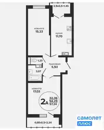 
   Продам 2-комнатную, 57.3 м², Российская ул, 257/7

. Фото 7.