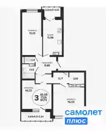 
   Продам 3-комнатную, 81.7 м², Российская ул, 257/7

. Фото 7.