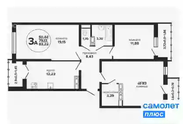 
   Продам 3-комнатную, 83.2 м², Российская ул, 257/7

. Фото 7.