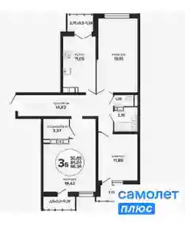 
  Продается 3-комн. квартира 88.4 м², в ЖК Гулливер, литер 1. Фото 7.